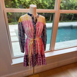 Charine Sarte Tye Dye Holi Mini Dress, Size Small $175.00